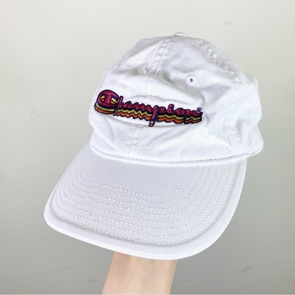 Champion White Spellout Baseball Cap Hat
